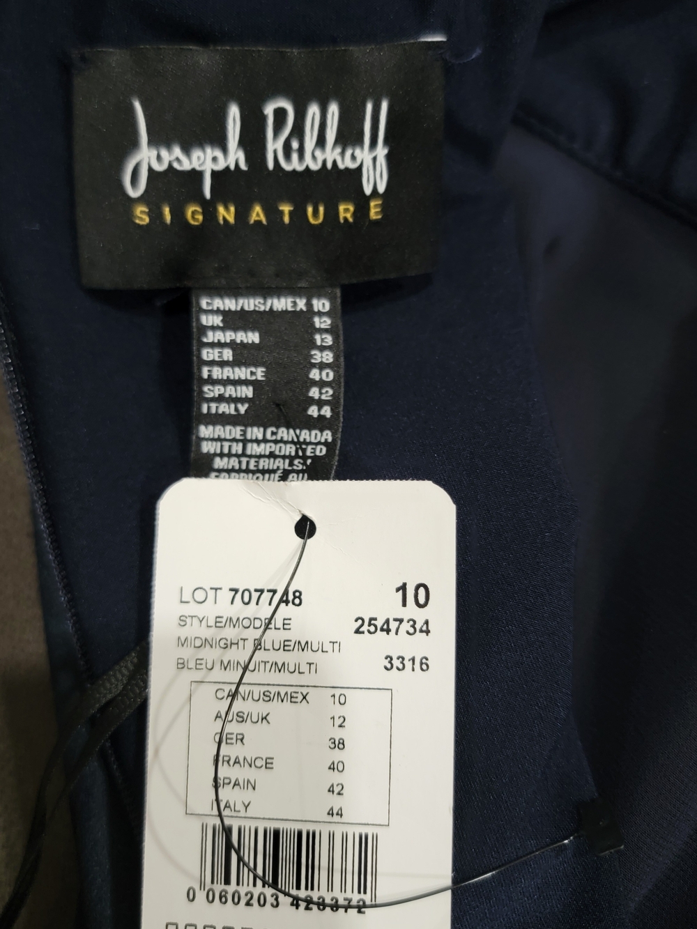 Joseph Ribkoff Navy Midi Dress with Blush Floral Detail - Picture 10 of 10